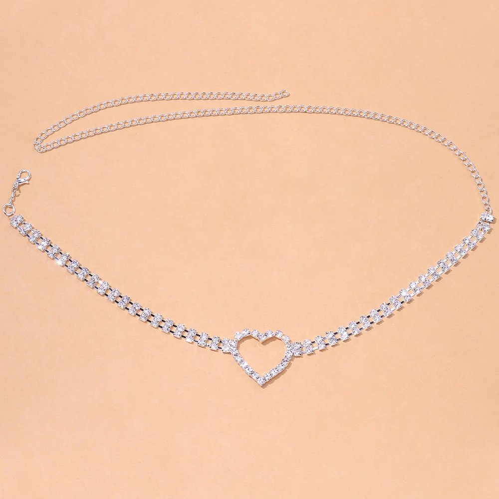 Женская цепочка в форме сердца Stonefans украшенная кристаллами аксессуар для