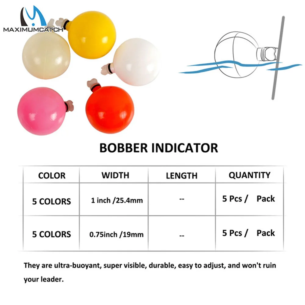 

5 Color Fly-Fishing Bobber Airlock Strike Indicator Fishing Bobber Ball Stream