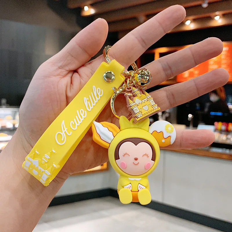 

Cartoon Kawaii Donut Bag Pendant Doll Car Cute Couple School Bag Pendant Christmas Gift Keychain