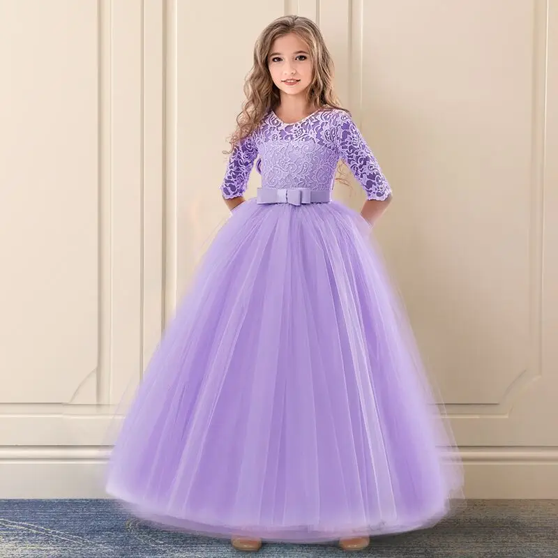 Летнее Длинное платье принцессы с цветами бальное для выпускного вечера девочек