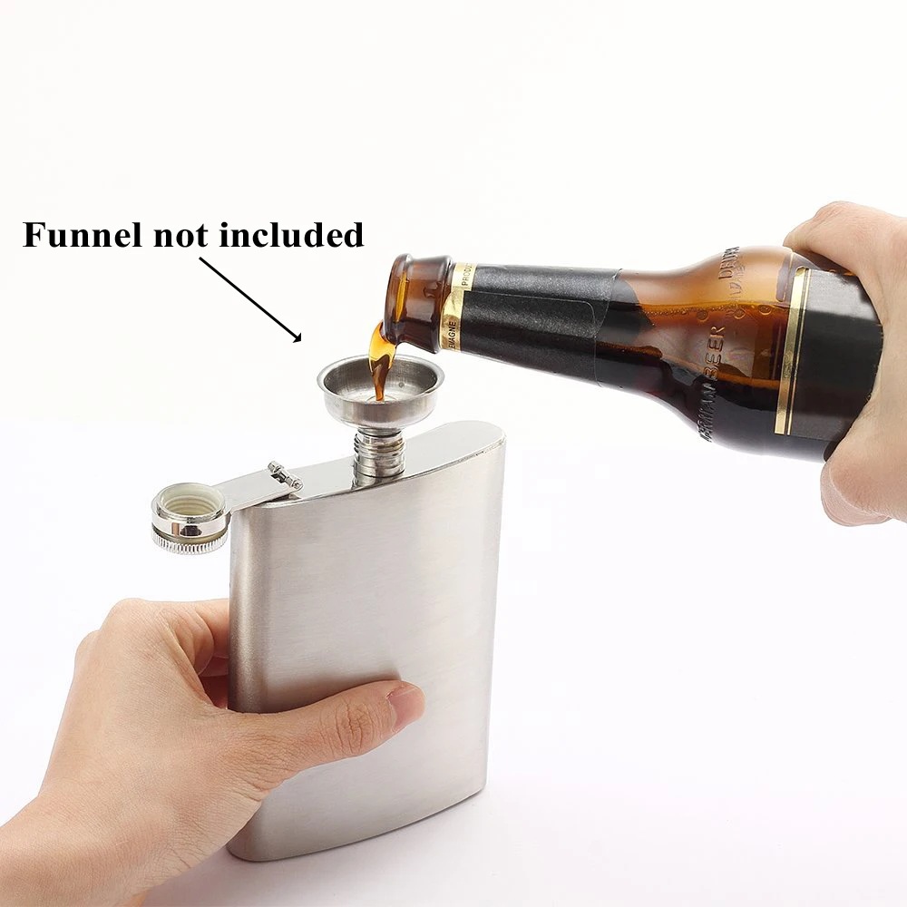 Портативная бутылка из нержавеющей стали фляжка с винтовой крышкой карманная