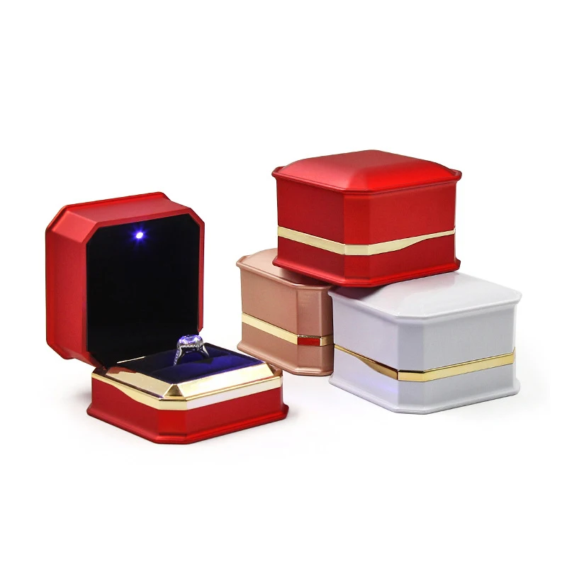 

Шкатулка для ювелирных украшений в новом стиле, роскошный двойной Органайзер со светодиодсветильник кой для подарка любимому