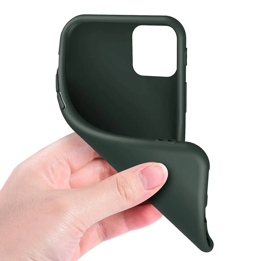 Matte Case For Apple iPhone 11 Pro Max X XS XR 8 Plus 7 6 6S iPhone11 Shockproof Cover Green with Wrist Strap Phone Aceessories | Мобильные
