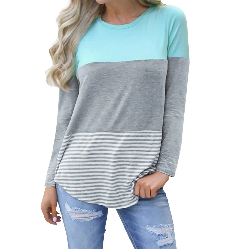 Одежда для беременных полосатые топы с длинным рукавом и круглым вырезом