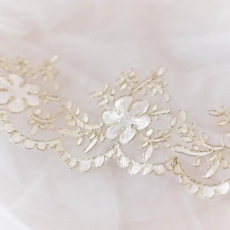 1 ярд белые черные золотые вышитые ленты кружевная отделка Свадебное Ремесло