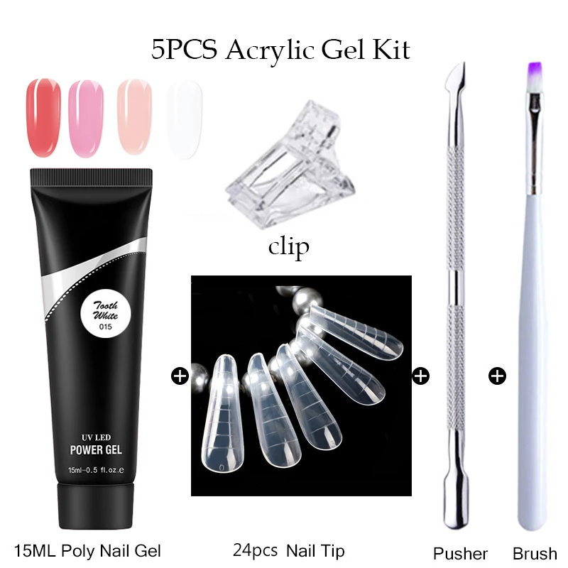 5 шт. набор акриловых гелей для наращивания ногтей | Красота и здоровье
