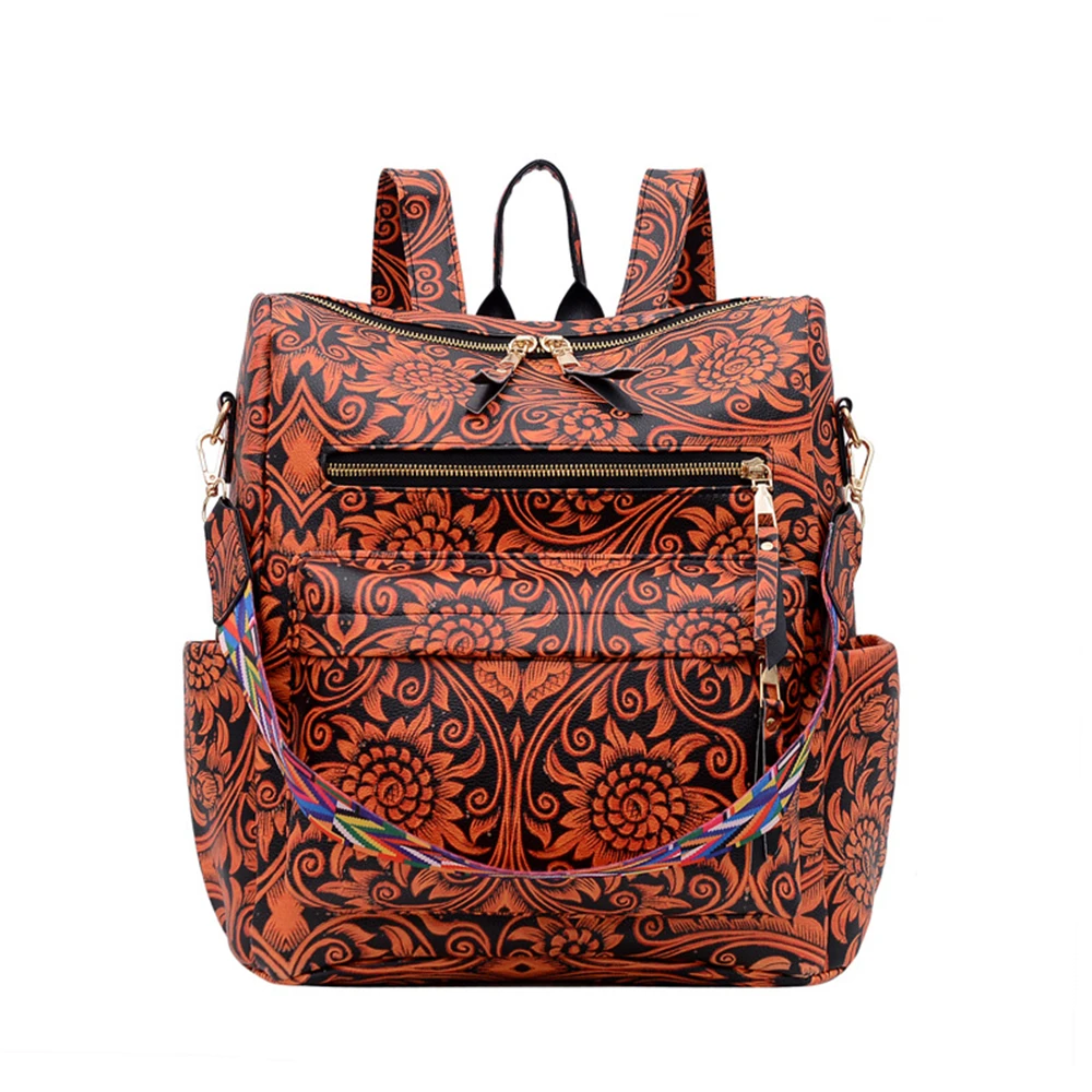 

Style Casual New Leather Leopard Trending Fashion Vintage Convertible Backpacks School Bag Print Solid Zipper Shoulder Schoolbag