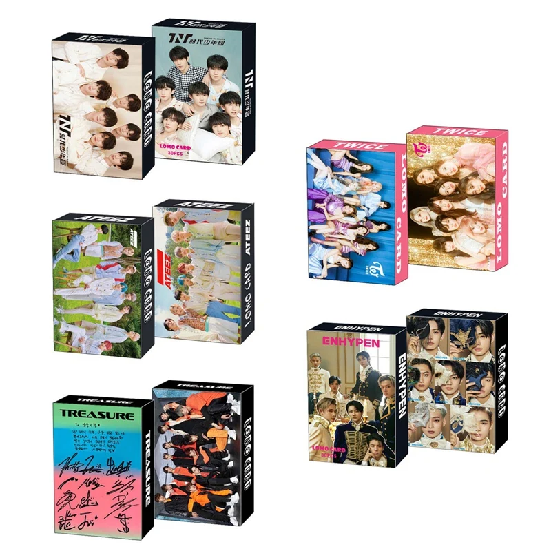 Juego de 30 unids/set de tarjetas Kpop ENHYPEN Lomo Treasure ATEEZ TWICE TNT Photocard HD, tarjetas de álbum de fotos de alta calidad
