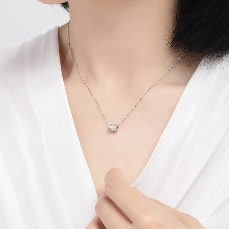 UILZ Новое поступление кубический циркон цилиндрическая Подвеска Ожерелье для