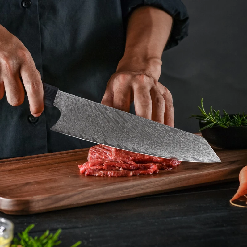 Нож шеф-повара из дамасской стали Универсальный японский кухонный резец 8 дюймов