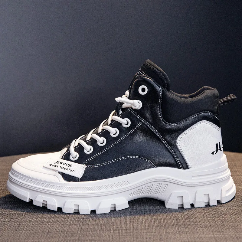 

Новые ботинки Martin для девочек, Белая обувь, женские высокие кроссовки, уличные кроссовки, сезон весна-осень 2021, ботинки из мягкой кожи на шну...