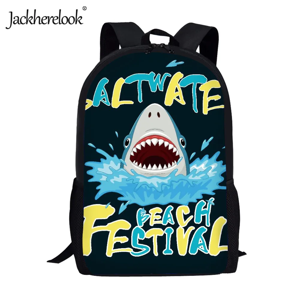 Классный школьный рюкзак Jackherelook с принтом акулы для детей школьные сумки для девочек вместительные школьные сумки для детей Mochila
