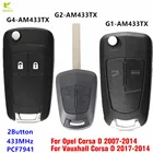 KEYECU Замена Uncut дистанционного брелок 2Btn 433 МГц PCF7941 для OpelVauxhall Astra Corsa D 2007-2014 G1-AM433TX G2-AM433TX G4-AM433TX