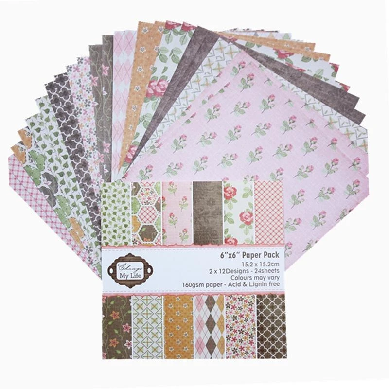 24 листа Цветочные бумажные подкладки режущие штампы искусство фон для