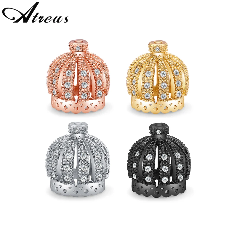 Медная Корона 3 шт./лот шапочки подвески бусины металлические микрозакрепки