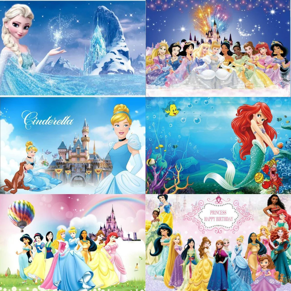 Холст с диснеевским рисунком принцессы Тиана для вечеринки в честь Дня Рождения