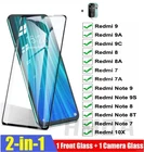 Защитное стекло 9D для Xiaomi Redmi 9, 9A, 8, 8A, 7, 7A, 10, Note 7, 8, 8T, 9S, 9 Pro Max, 2 в 1