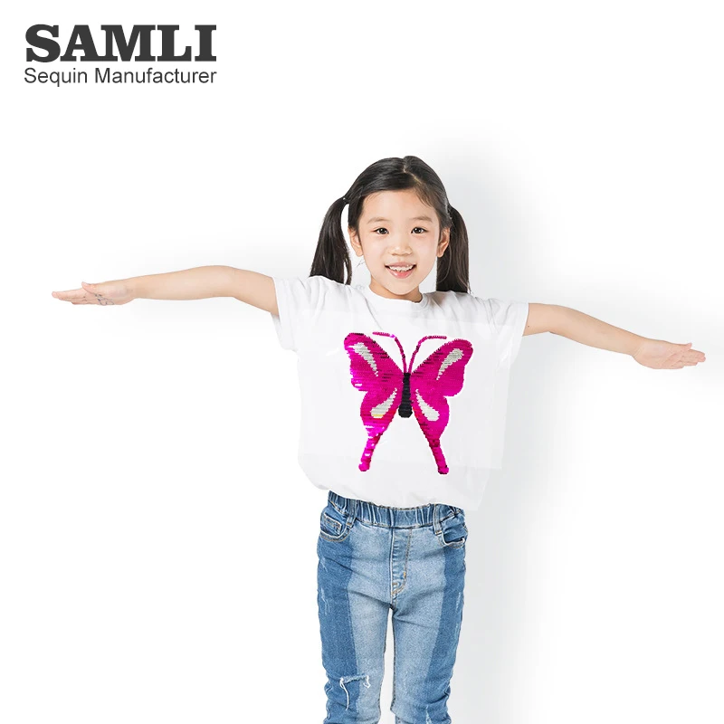 

Butterfly-02 Sequin Reversible Change Color Sequins Changing Patterns Paste Apparel Fabrics Textiles Sequin Fabrics PET Sequins