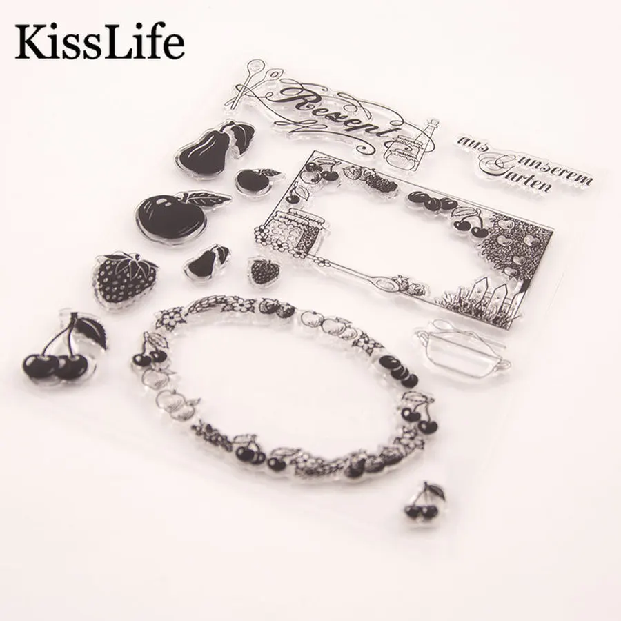 1 Sheet Fruit Apple Pineapple Vegetables Clear Rubber Stamps for Scrapbooking Card Making Christmas Craft |