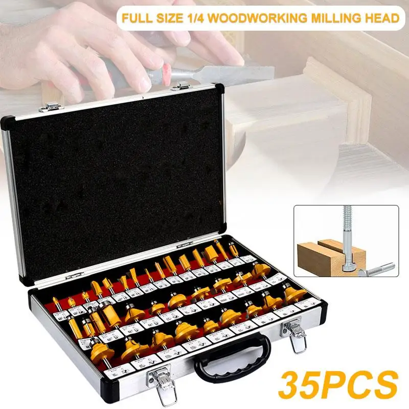 

35 Pcs/Set Alloy Woodworking Cutter Woodworking Rotary Tool Practical Wood Hole Saw Set Power Tools Portable Durable Drill Bits