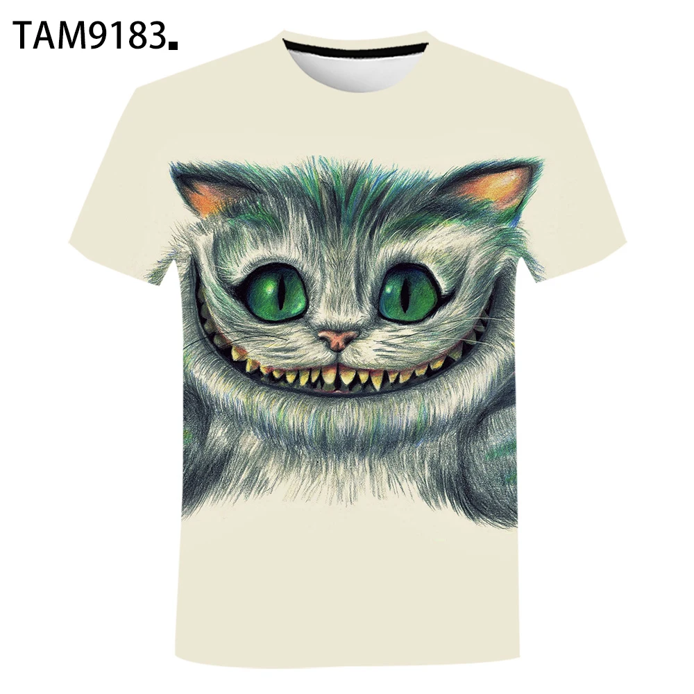 

Lucky Cat Men's Women's Short Sleeve T-shirt Summer New Cartoon Fashion Street Style Funny Children's Cute Top Print 3D Animal