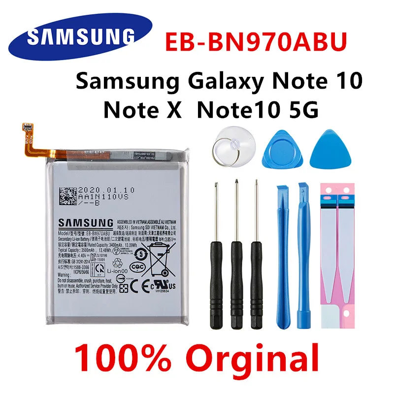 

SAMSUNG Orginal EB-BN970ABU Replacement 3500mAh Battery For Samsung Galaxy Note 10 Note X Note10 NoteX Note10 5G Batteries+Tools