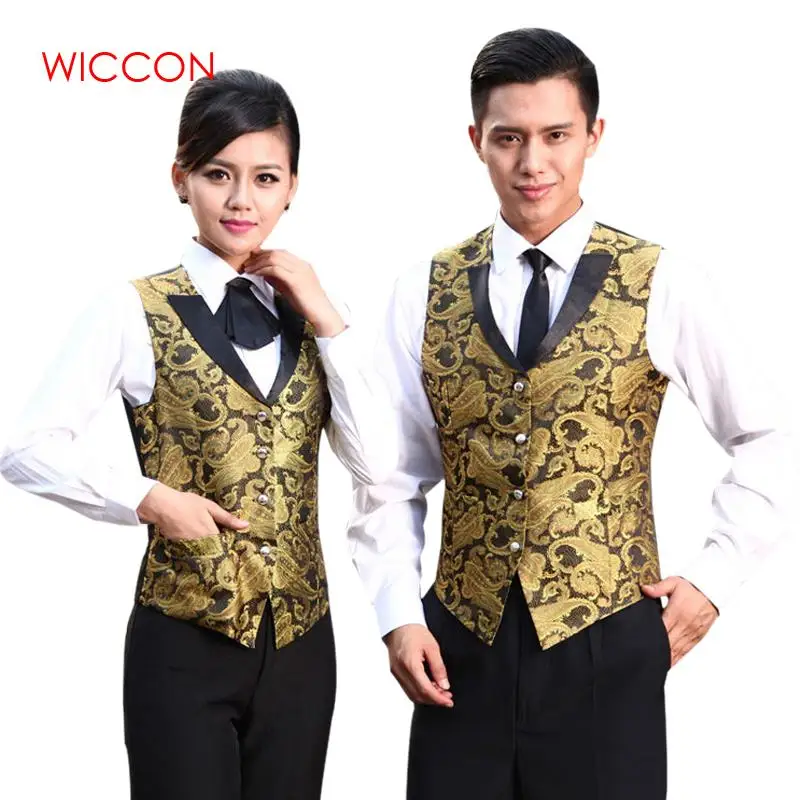 Жилет для официанток мужчин и женщин жилет яркого цвета бара работы в отеле