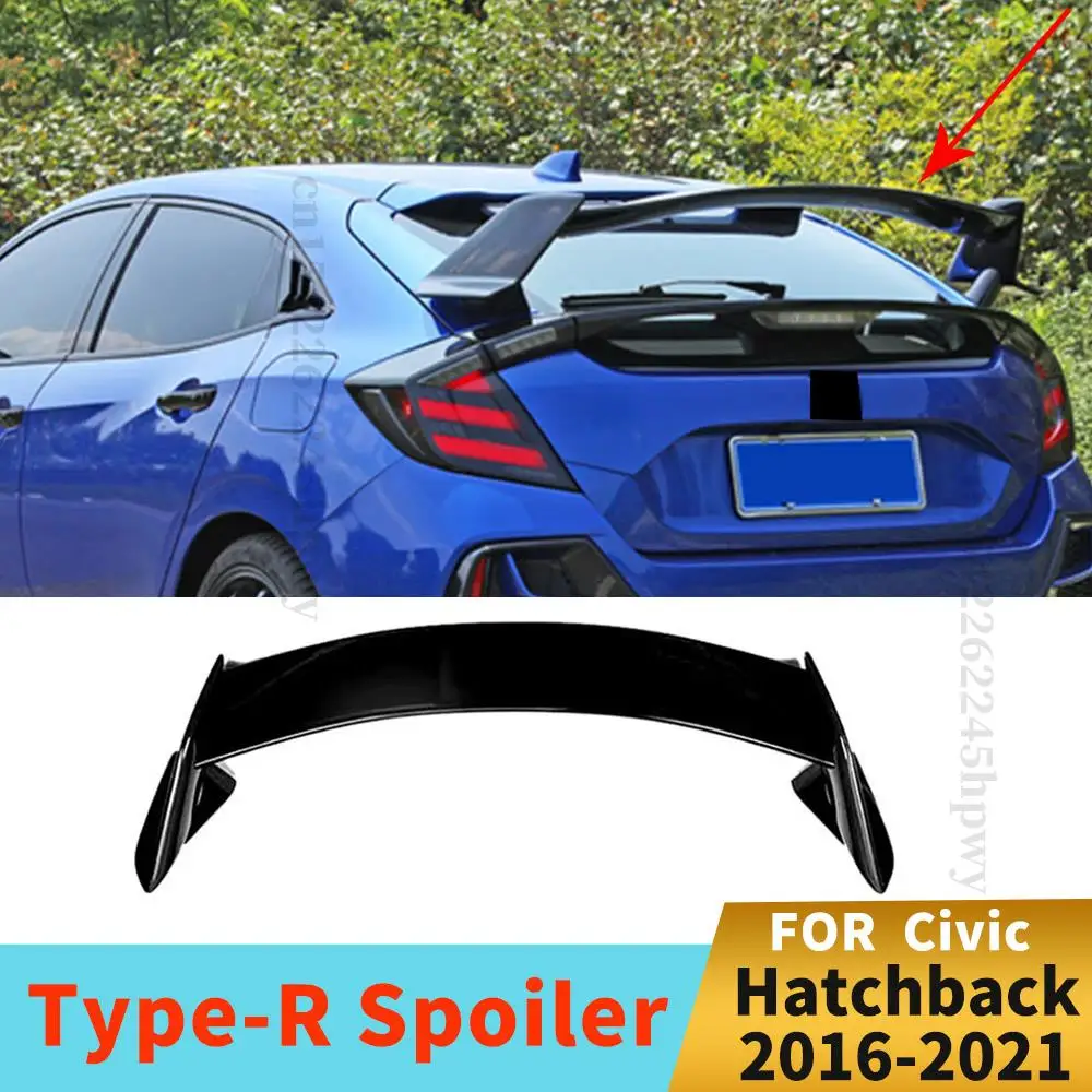 

Type-R спойлер заднего багажника, крыла гоночный спортивный диффузор, боди для Honda Civic Hatchback 2016 2017 2018 2019 2020 2021