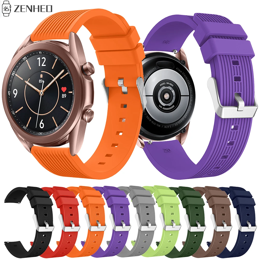 

20mm Silicone Strap For Samsung Galaxy Watch3 41mm Replacement Watch Band For Samsung Galaxy Watch Active 2 40mm 44mm