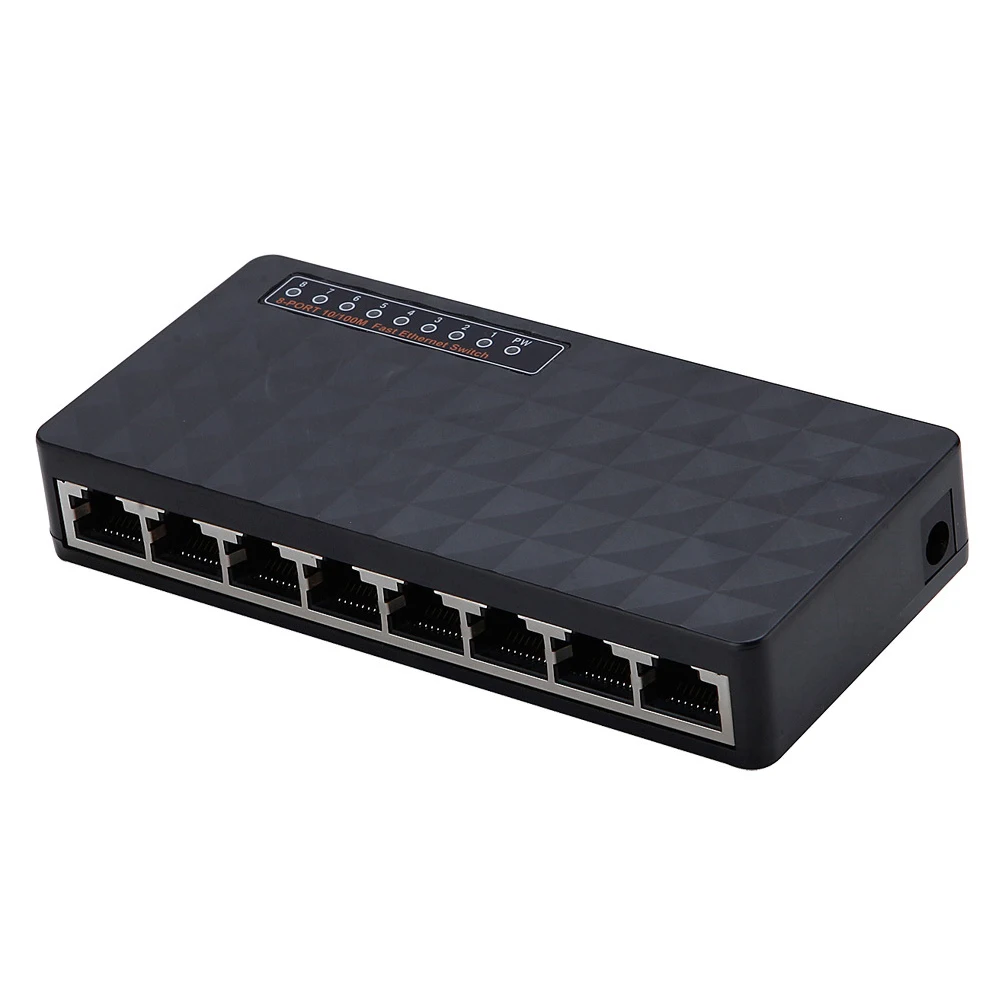

Adapter Ethernet LED Indicators 8 Port Fast Mini Network Switch Hub Exquisite 10/100 Mbps