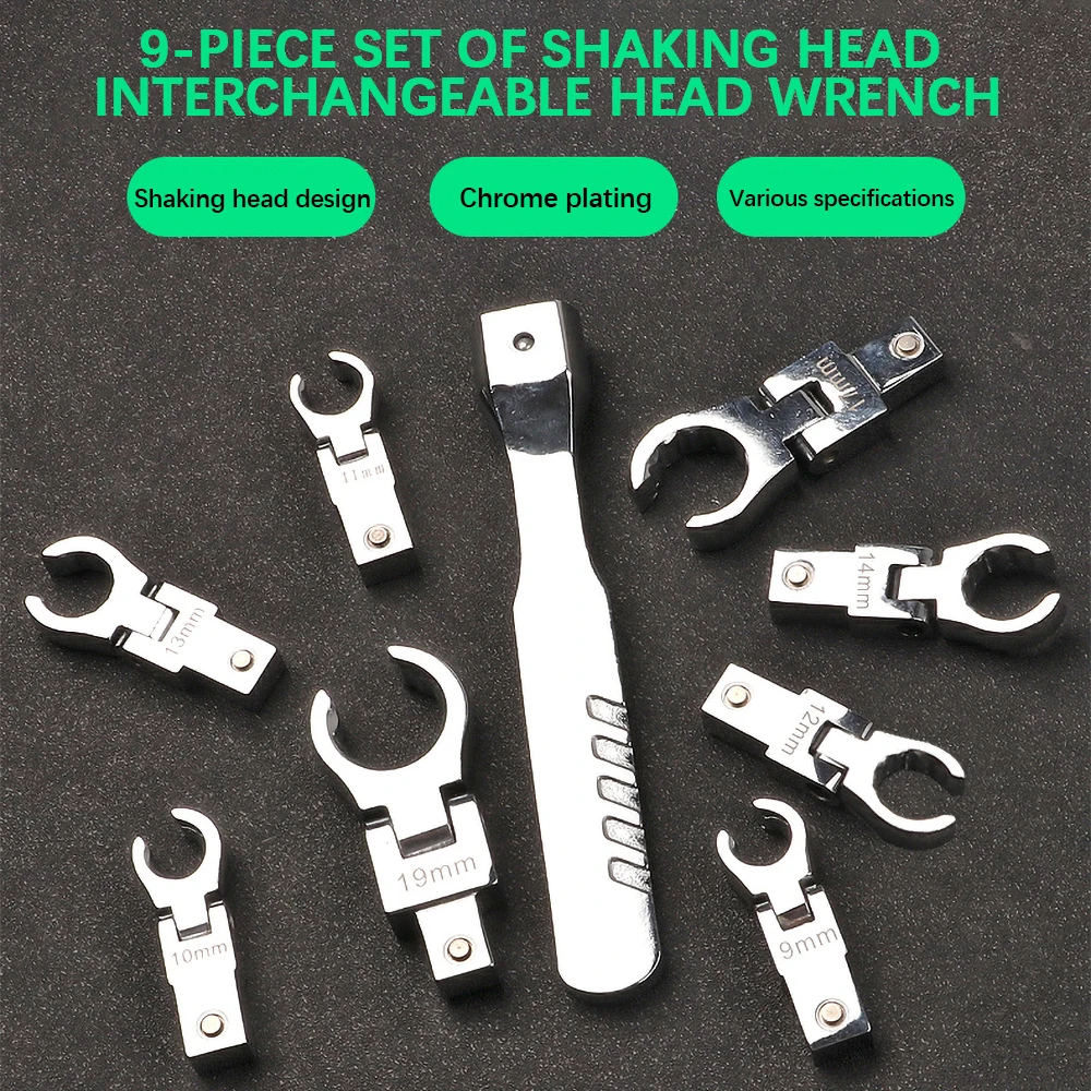 

Portable Ratchet Wrench 72 Gear Shaking Head Interchangeable Combination Set Rotatable 180 °Removable Flexible Torque Spanner