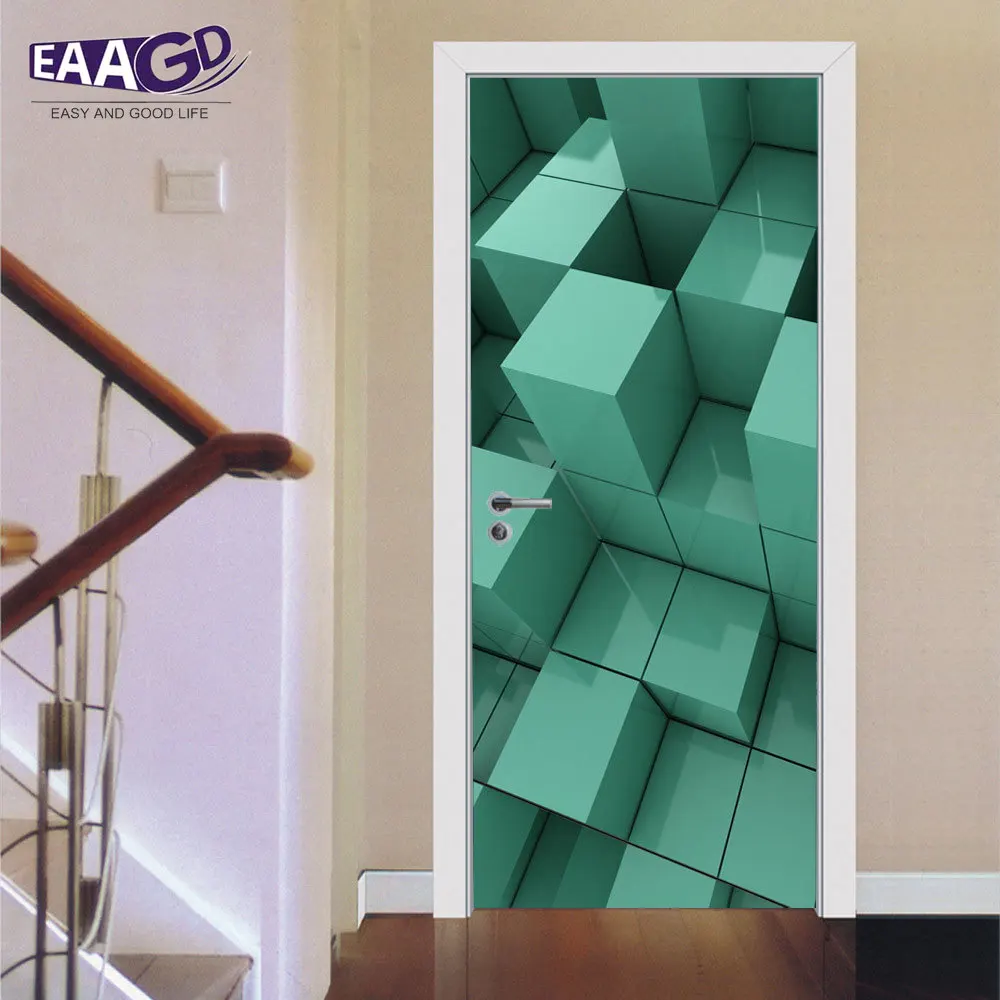 2 шт./компл. цветные креативные трехмерные двери для дома сделай сам 3D наклейки
