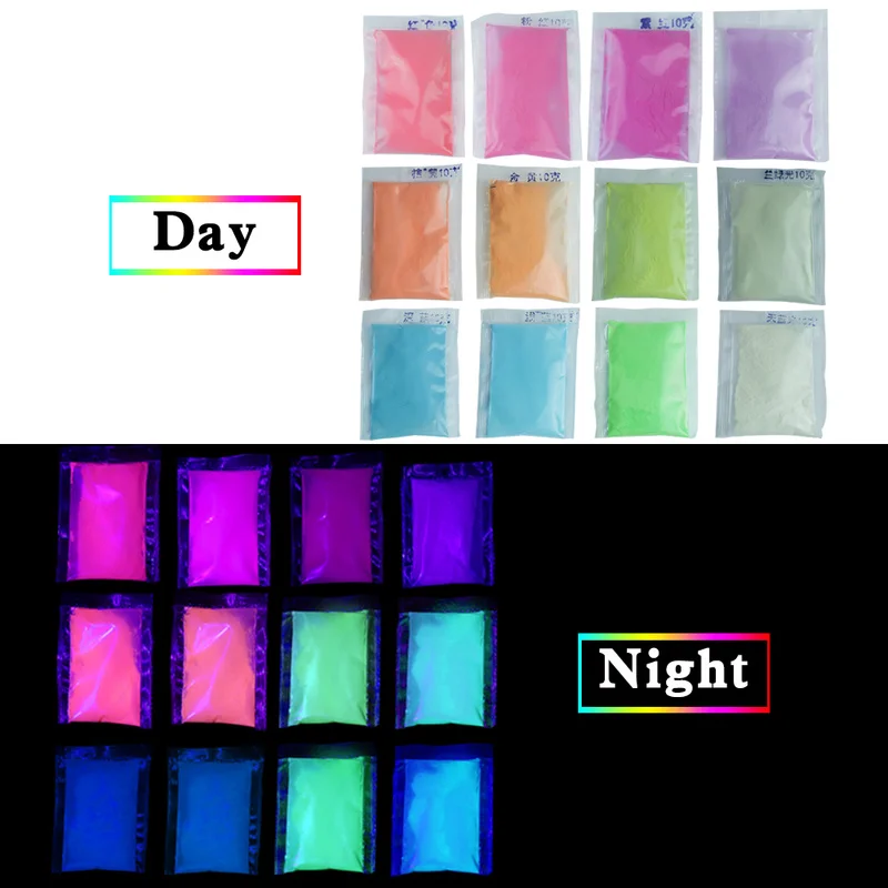 

10g Per Pack Light Blue Color Luminous Paint Noctilucent Powder Fluorescence DIY Party Creative Glow