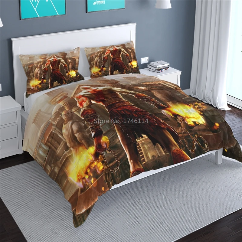 

God of War Adventure Games 3D Printed Bedding Set Duvet Cover / Comforter Cover Set Soft Bed Linens Twin Full Queen King Size