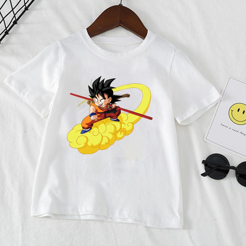 

2021 New Goku Theme Fashion Ball Z Cartoon Harajuku Cartoon Children T-shirt Boys Short Sleeves T-shirt Boy Street Casual Top