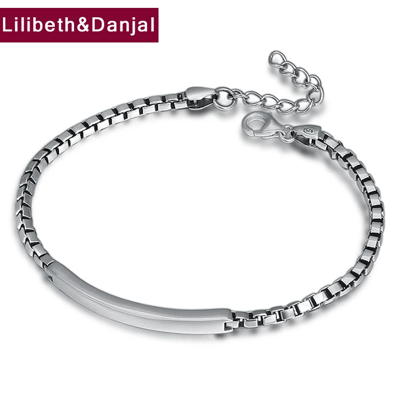 Мужской браслет-цепочка 100% настоящий 925 пробы серебряный браслет ювелирное
