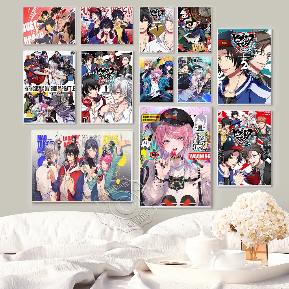 

Hypnosis Mic Anime Poster, Hot Cartoon Wall Art Prints Picture, Modern Living Room Canvas Painting, Kids Bedroom Home Decor Gift
