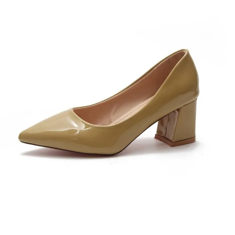 

New Low-heeled Pumps Women Patent Leather ShoesCandy Colors Loafers Casual Shoes Female Shoes Women Sapatos De Mujer