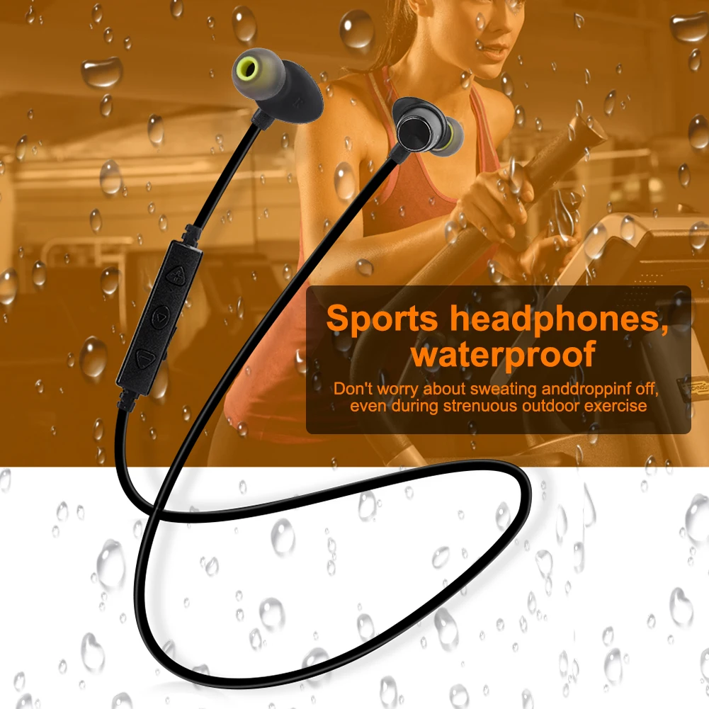 WT30 Беспроводной шейным Bluetooth наушники спортивные металлический магнит музыки