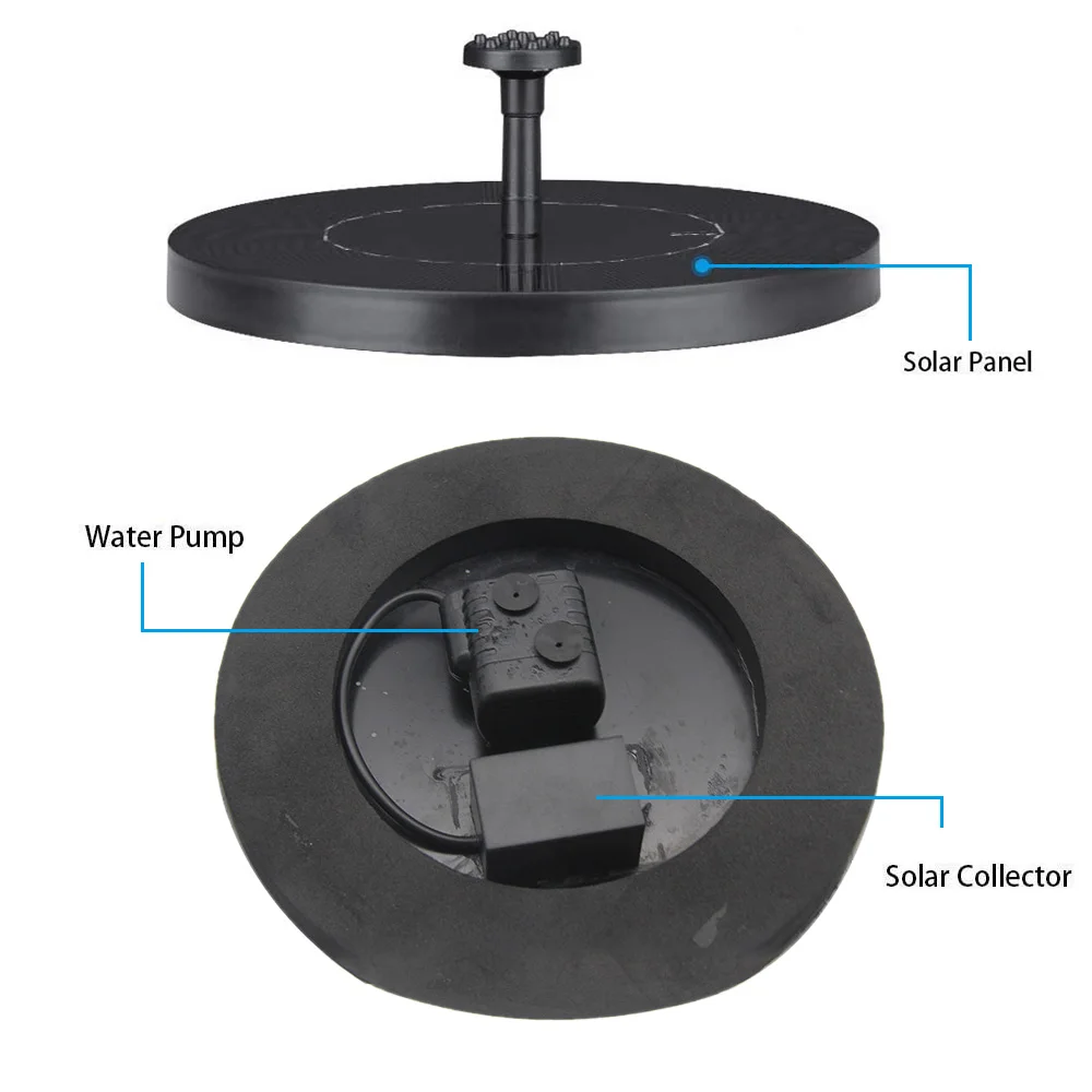 

Floating Solar Fountain Garden Water Fountain Pool Pond Decoration Solar Panel Powered Fountain Water Pump Garden Decoration