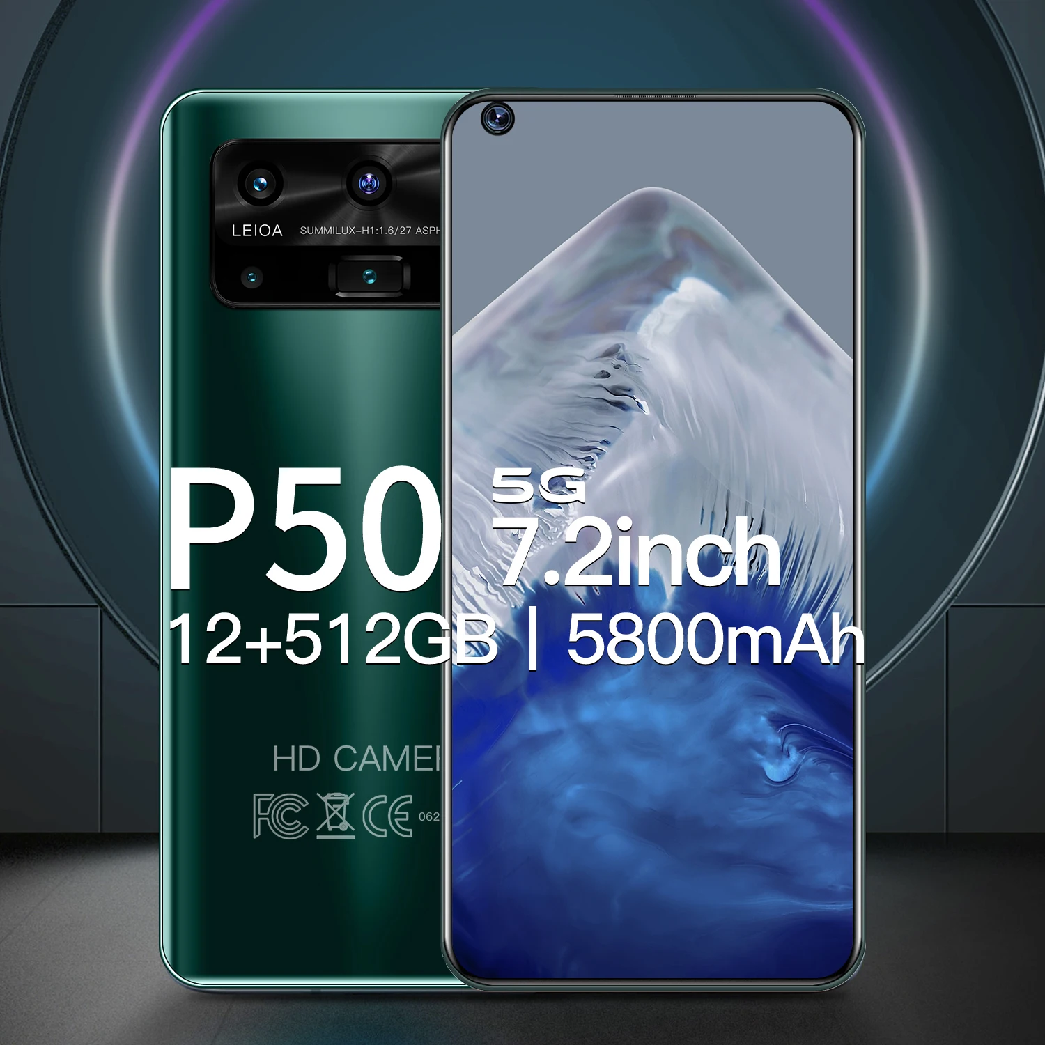 

Global Version HUAWE P50 7.2 '' MTK6899 12GB 512GB 5800mAh Android10 Dual Sim New Mobile Phone HD Screen Cellphone 5G Smartphone