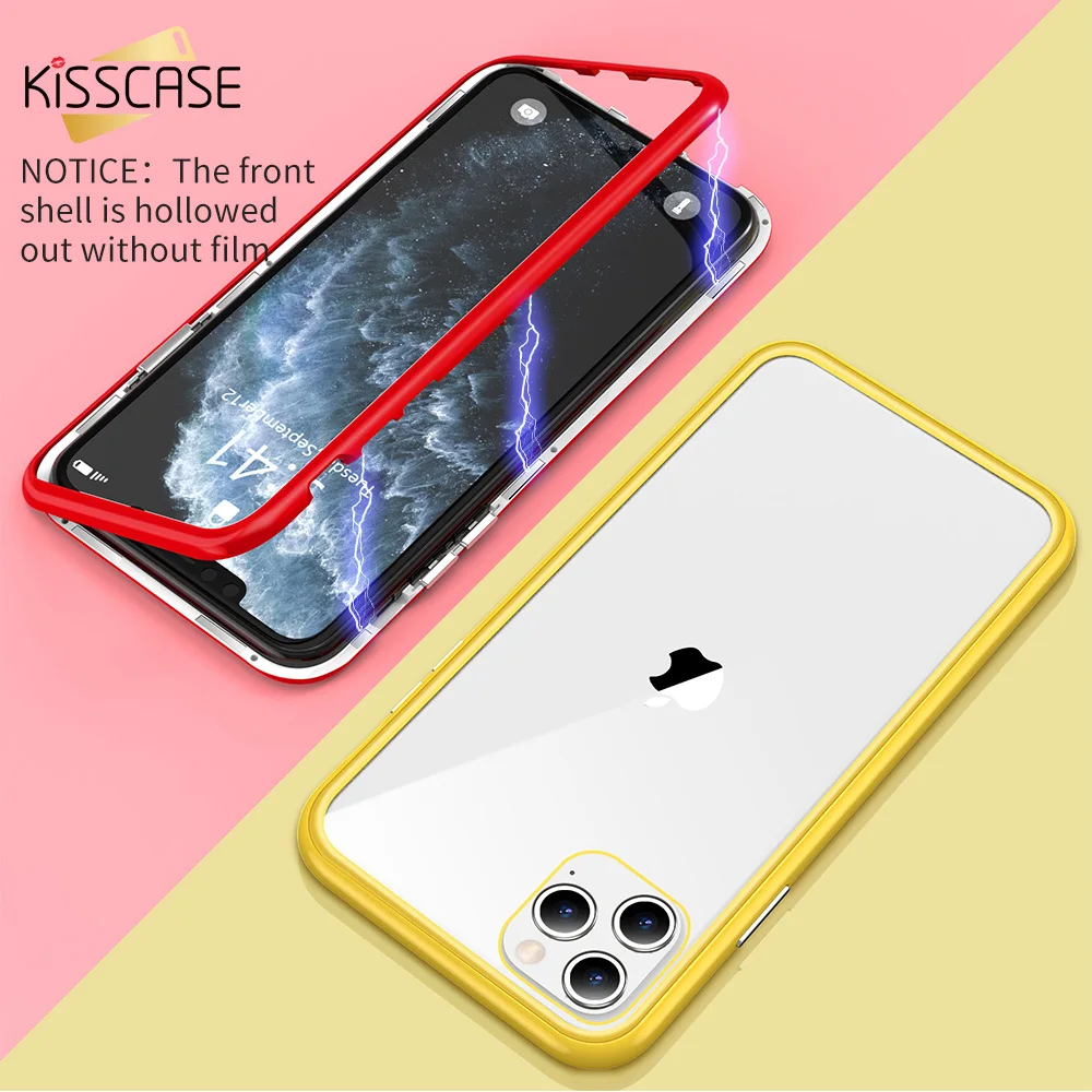 Чехол KISS с магнитным стеклом для iPhone 11 Pro 11Pro Max 7 XR X прозрачный чехол для iPhone 7 8 Plus Xr Xs Max чехол для телефона Funda