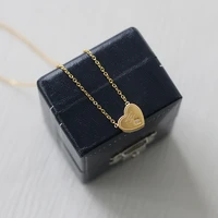 amaiyllis 18k gold simple heart clavicle necklaces pendants gold long choker necklace for lovers jewelry gift
