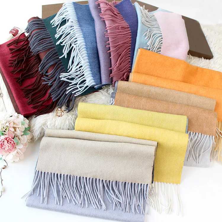 

New Warm Winter Double Scarf For Lady Fashion Cashmere Scarves Women Shawls And Wraps Thick High Quality Pashmina Neck Bandana