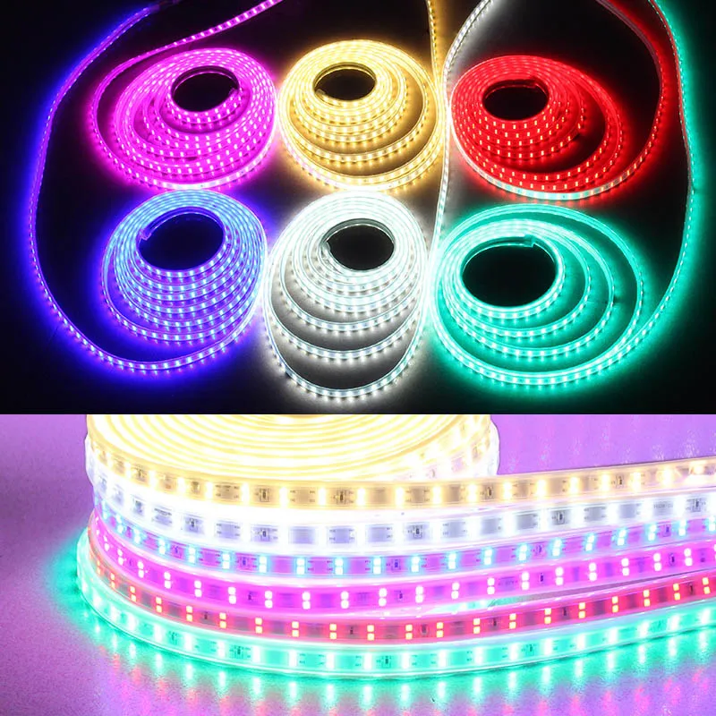 

Waterproof LED Light Strips IP65 Tape 120 LEDS/M Night light SMD2835 Flexible Light Garden Lamp Two Row LED Strips 220V 1-100M