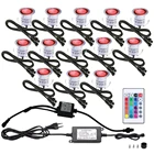 AC85-265V RGB светодиодный палуба светильник с пультом дистанционного управления Водонепроницаемый подземный светильник Путь сад Пейзаж Точечный светильник шаг лампы Декор 1-16 шт