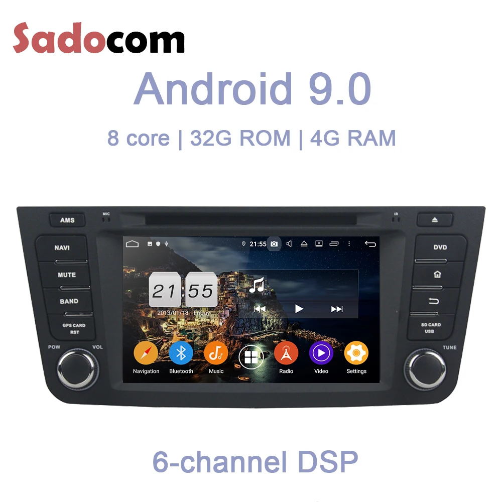 DSP Android 9 0 8 Core 32G + 4GB ram автомобильный dvd плеер gps ГЛОНАСС карта RDS радио wifi 4G Bluetooth для