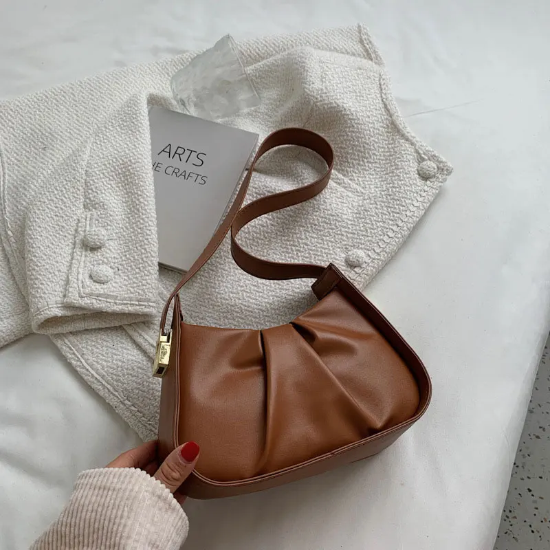

2021 Summer Solid Color Handbags For Women Simple Style Pu Leather Shoulder Bag Designer Female Small Crossbody Bag Lady Purse