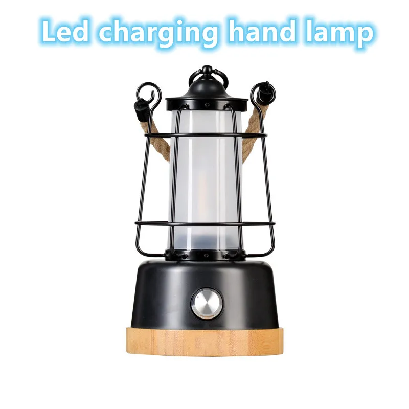 Rope tied portable lamp outdoor lighting charging indoor home camping super bright LED retro horse | Освещение