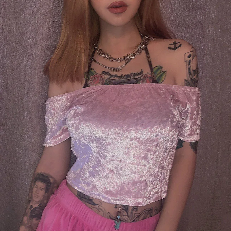 Harajuku футболка сексуальная черная Просвечивающая женский короткий топ летний